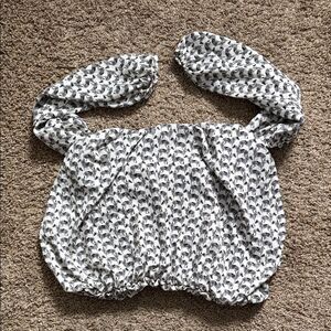 Free People Off Shoulder Balloon Sleeve Zebra Print Novelty Blouse Size S